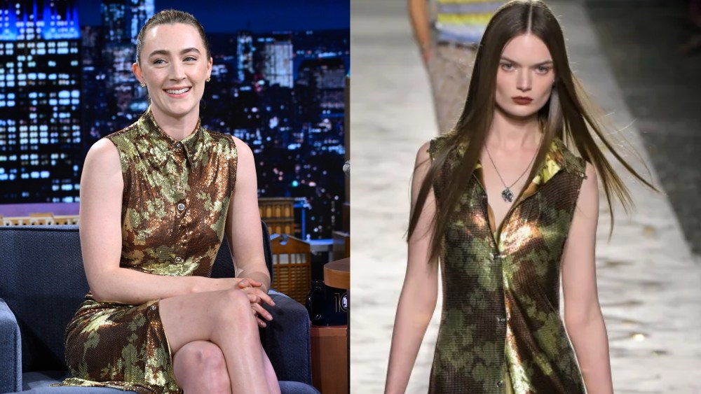 Saoirse Ronan, Versace spring 2025 ready-to-wear collection, Jimmy Fallon