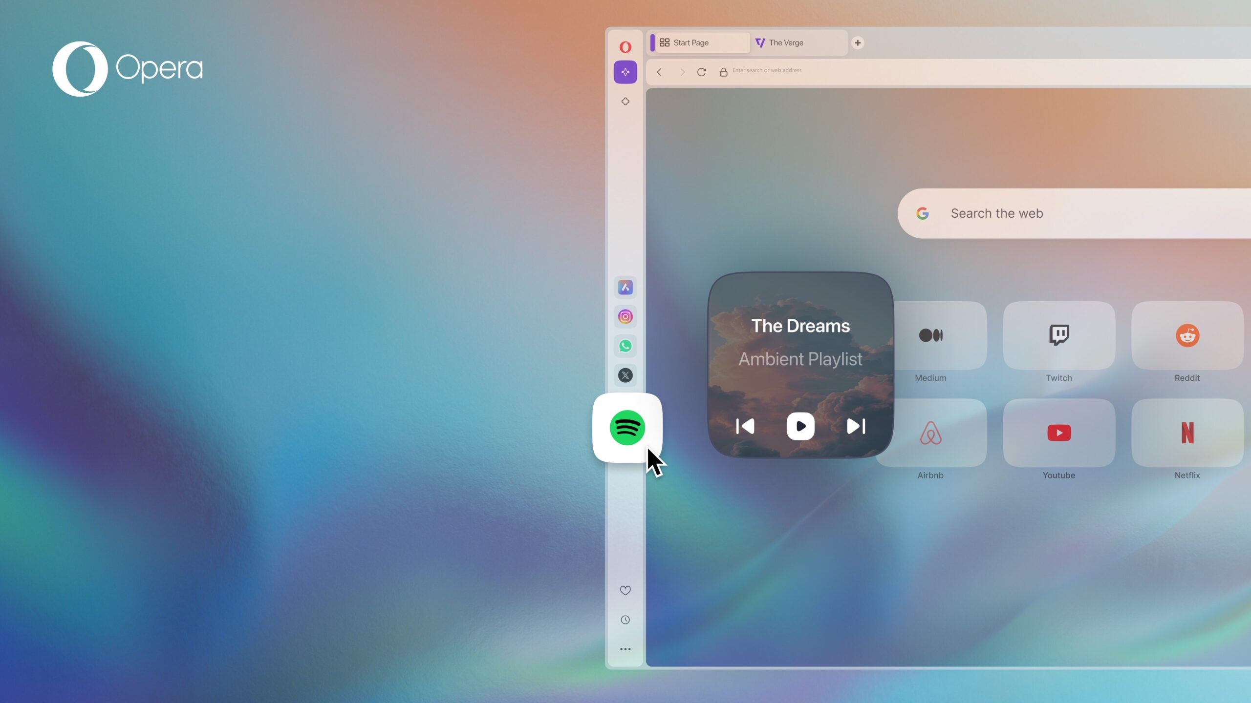 Spotify becomes the default music player in Opera One R2.