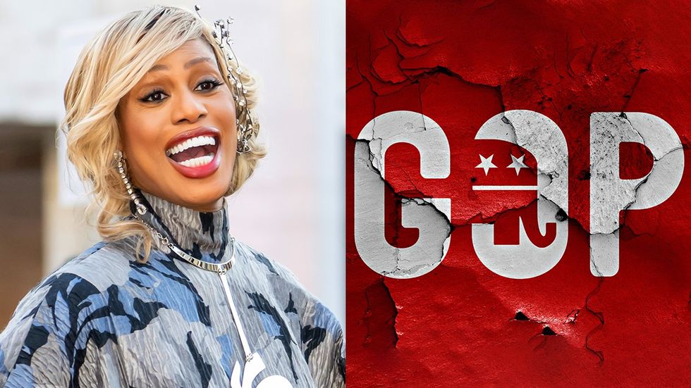 Laverne Cox GOP cracked wall illustration