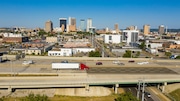 Bright daylight aerial view downtown urban metro area of Birmingham, Alabama.