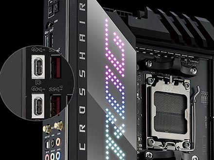 Ein X670E-Mainboard verfügt über zwei USB4