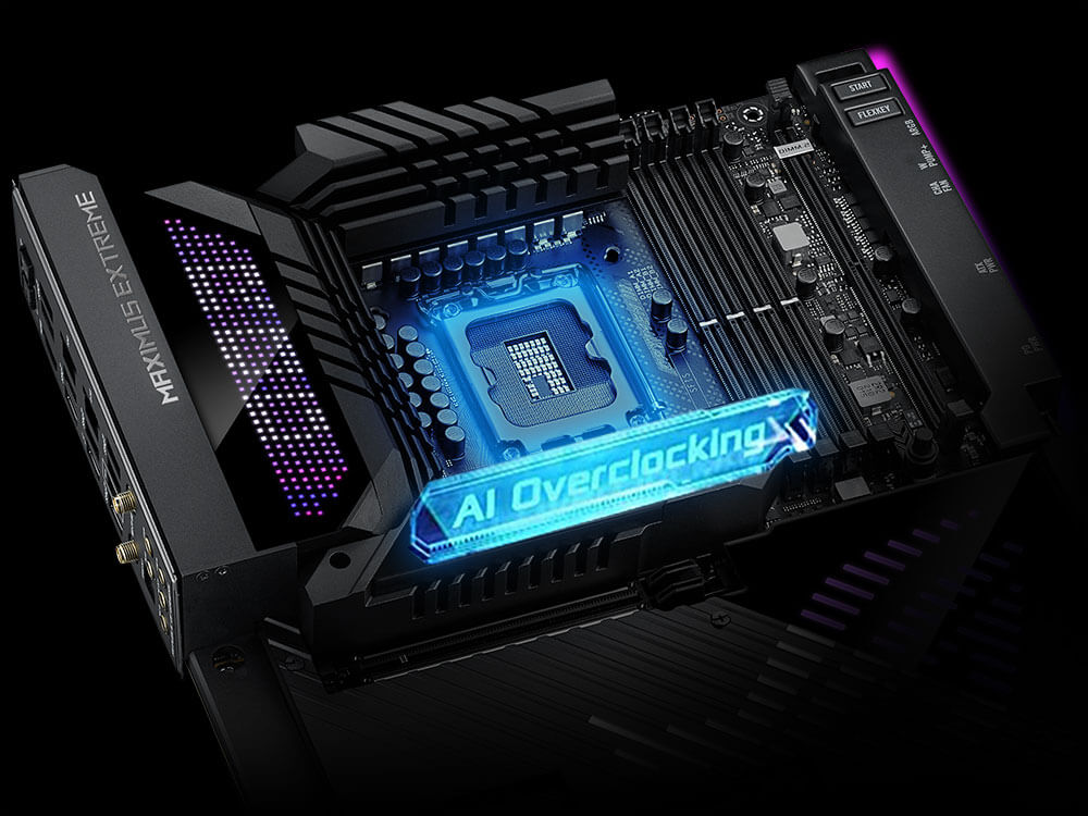 Illustration der ASUS AI Overclock Technologie auf dem ROG Z790 Mainboard