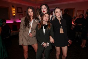 Fletcher with Lucy Dacus, Julien Baker and Phoebe Bridgers of boygenius at the Resonator Awards held at Beauty & Essex on January 30, 2024 in Los Angeles, California.