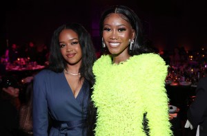 H.E.R. and Muni Long attend the Recording Academy Honors presented by The Black Music Collective during the 66th GRAMMY Awards on February 01, 2024 in Los Angeles, California. (Photo by Leon Bennett/Getty Images for The Recording Academy)