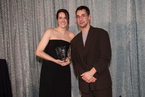 Laura Sisk and Jack Antonoff at the Resonator Awards held at Beauty & Essex on January 30, 2024 in Los Angeles, California.