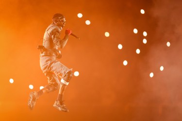 Travis Scott performs onstage during the "Utopia - Circus Maximus World Tour" at the Gelredome on June 28, 2024 in Arnhem, Netherlands.