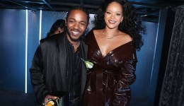 Kendrick Lamar and Rihanna, winners of Best Rap/Sung Performance for 'LOYALTY.' pose during the 60th Annual GRAMMY Awards at Madison Square Garden on Jan. 28, 2018 in New York City.