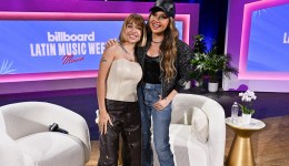 Maria Becerra and Thalia during Billboard Latin Music Week Day 3 Panels at the Fillmore Miami Beach on Oct. 16, 2024 in Miami Beach, Florida.