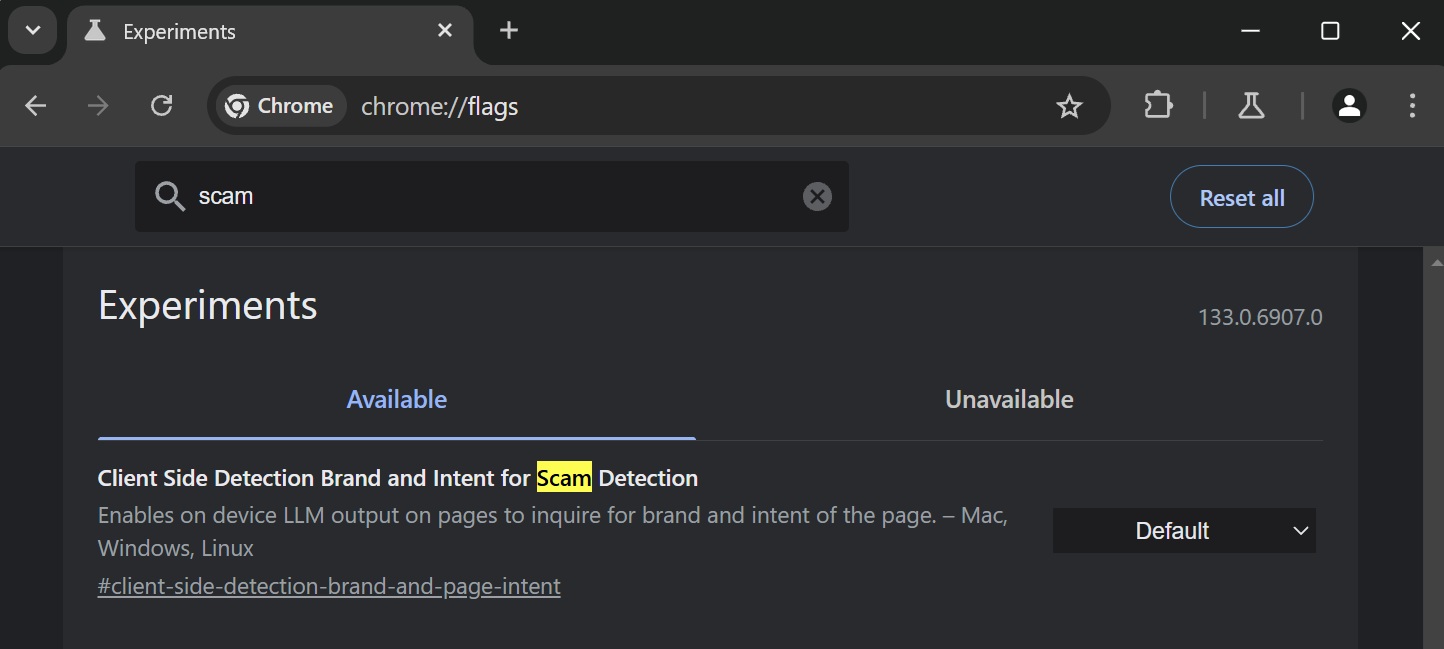 Chrome's AI-powered scam detection feature