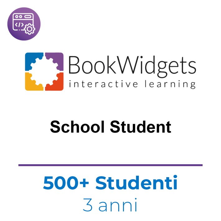 BookWidgets School Student Edition - Licenza Studente Fascia 500+  Studenti - Docenti illimitati - Abbonamento 3 Anni