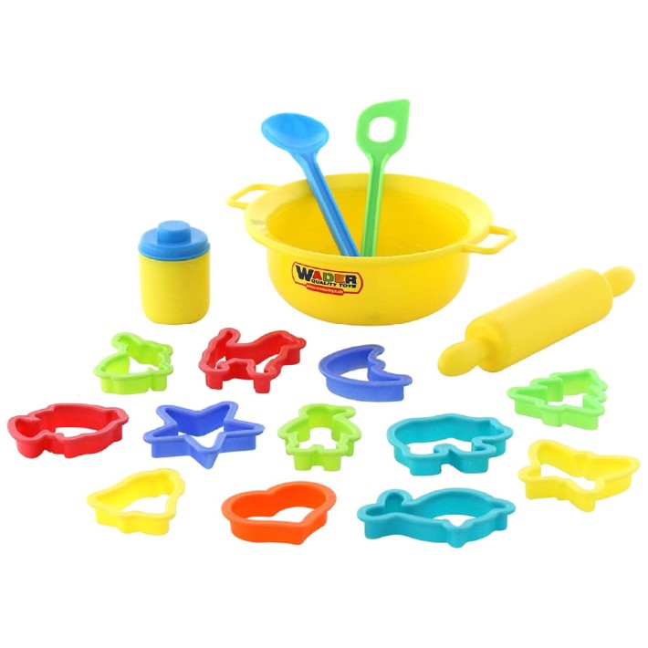 Set Gioco 18 Stoviglie e Accessori per Cucinare e Infornare in Plastica