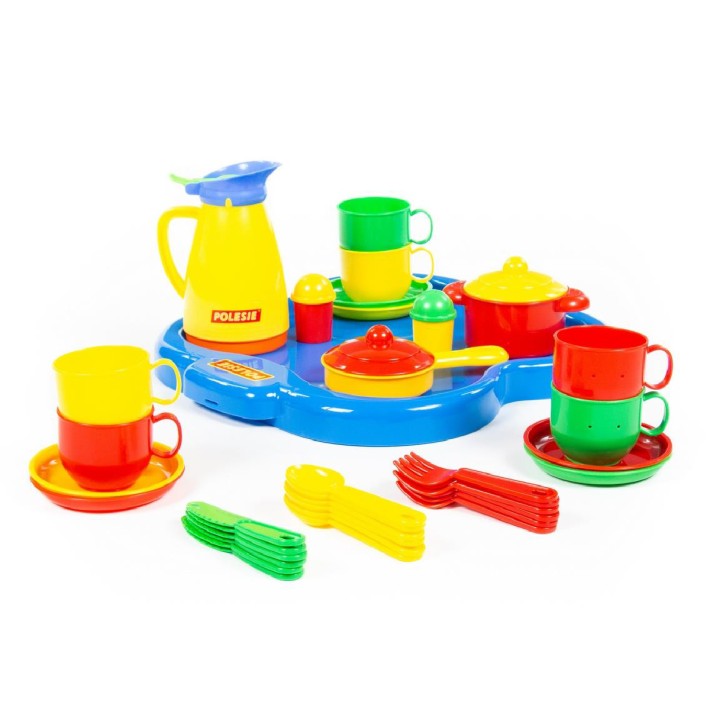 Set Gioco 37 Stoviglie Pranzo/Cena per 6 Persone in Plastica