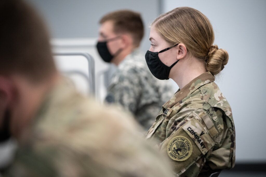 Cadet in Bastin Hall classroom