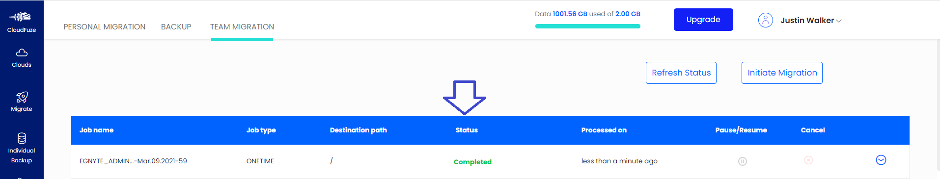 Egnyte to Google Workspace Migration completed