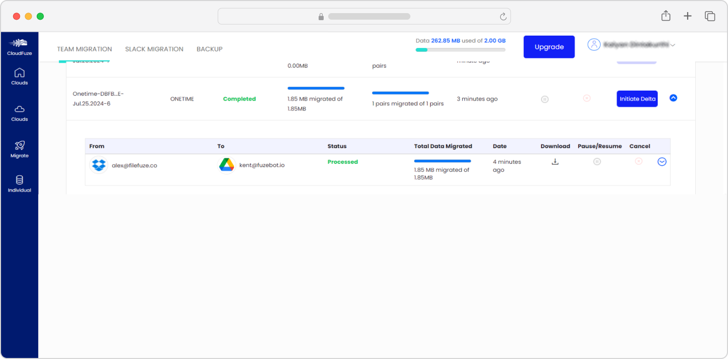 Migration completion