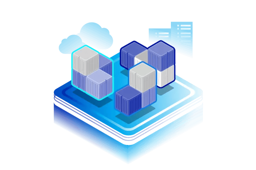 Illustration showing storage on cloud