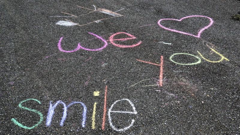 Elizabeth D'Angelo's daughter-in-law and grandchildren left this message in her driveway on the weekend!  
"Made me smile, hope it makes you smile too! :)"