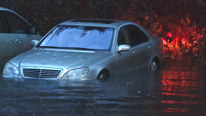 The latest atmospheric river to drench B.C.'s South Coast caused flooding on some roads and sent river levels surging on Dec. 4, 2023. 