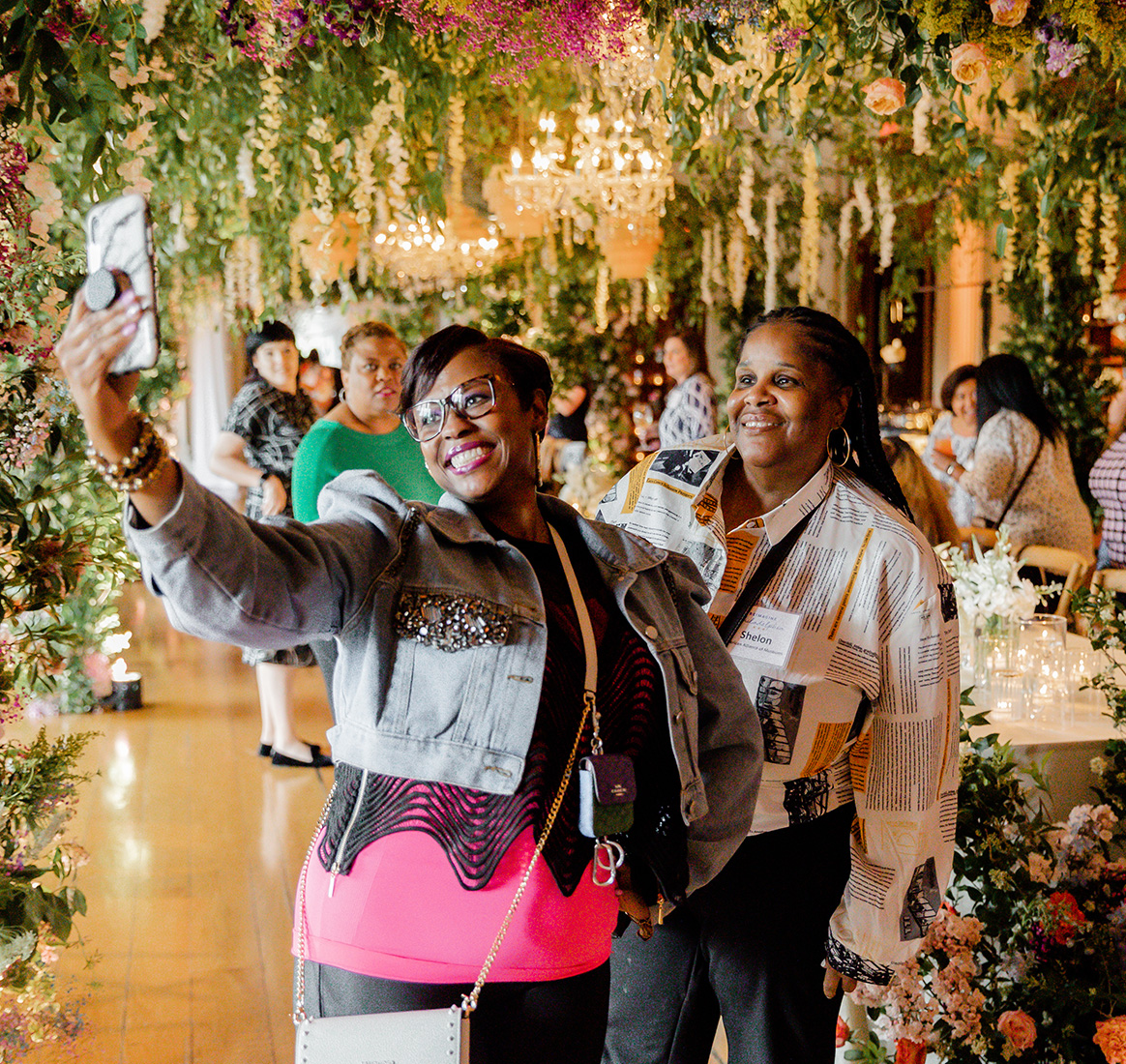 People taking a photo at an event in Philadelphia