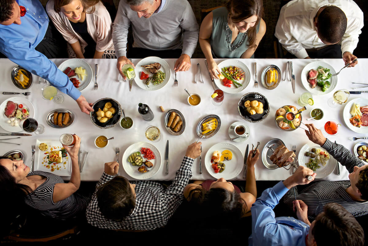 A group of people dining in Philadelphia