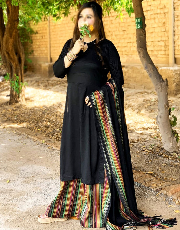 Traditional 3-Pieces Black Sussi Dress 2024 (DZ17549)