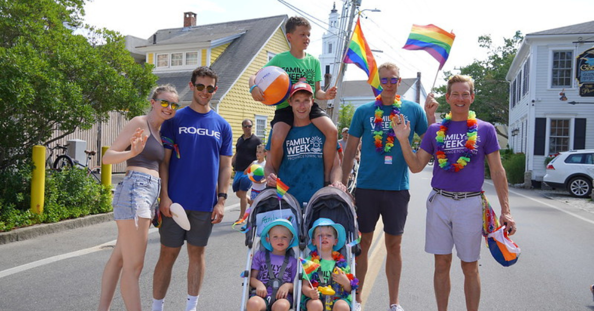 Family with pride flags