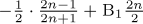 -½·((2n-1)/(2n+1))+B_1(2n/2)