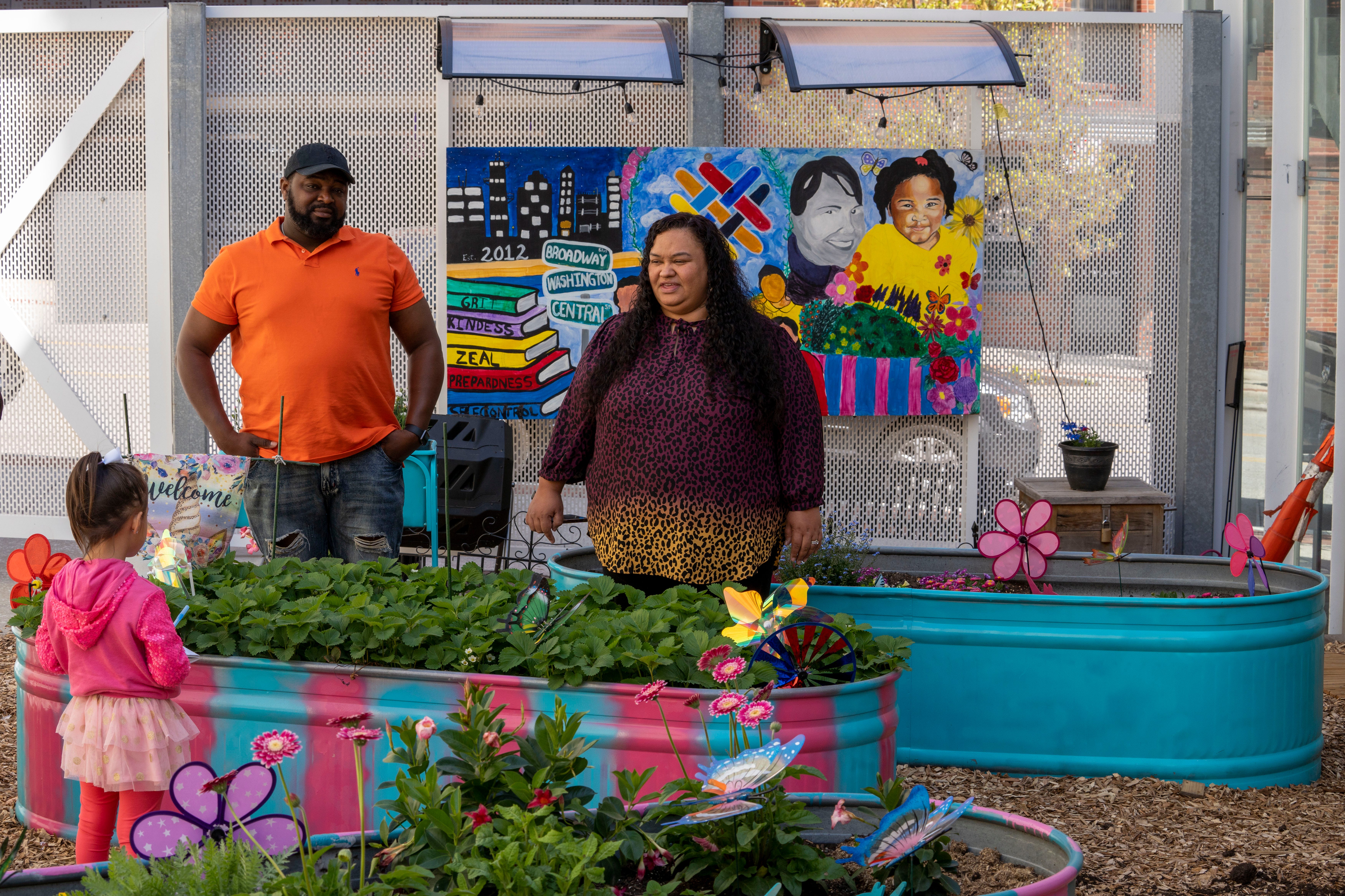 Jillian RainingBird-Minme and Enoche Minme take CJ to a park in downtown Kansas City, Mo., that memorializes the couple's daughter Jaelah RainingBird.