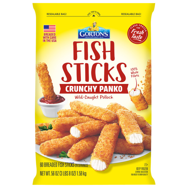 Golden crispy panko fish sticks