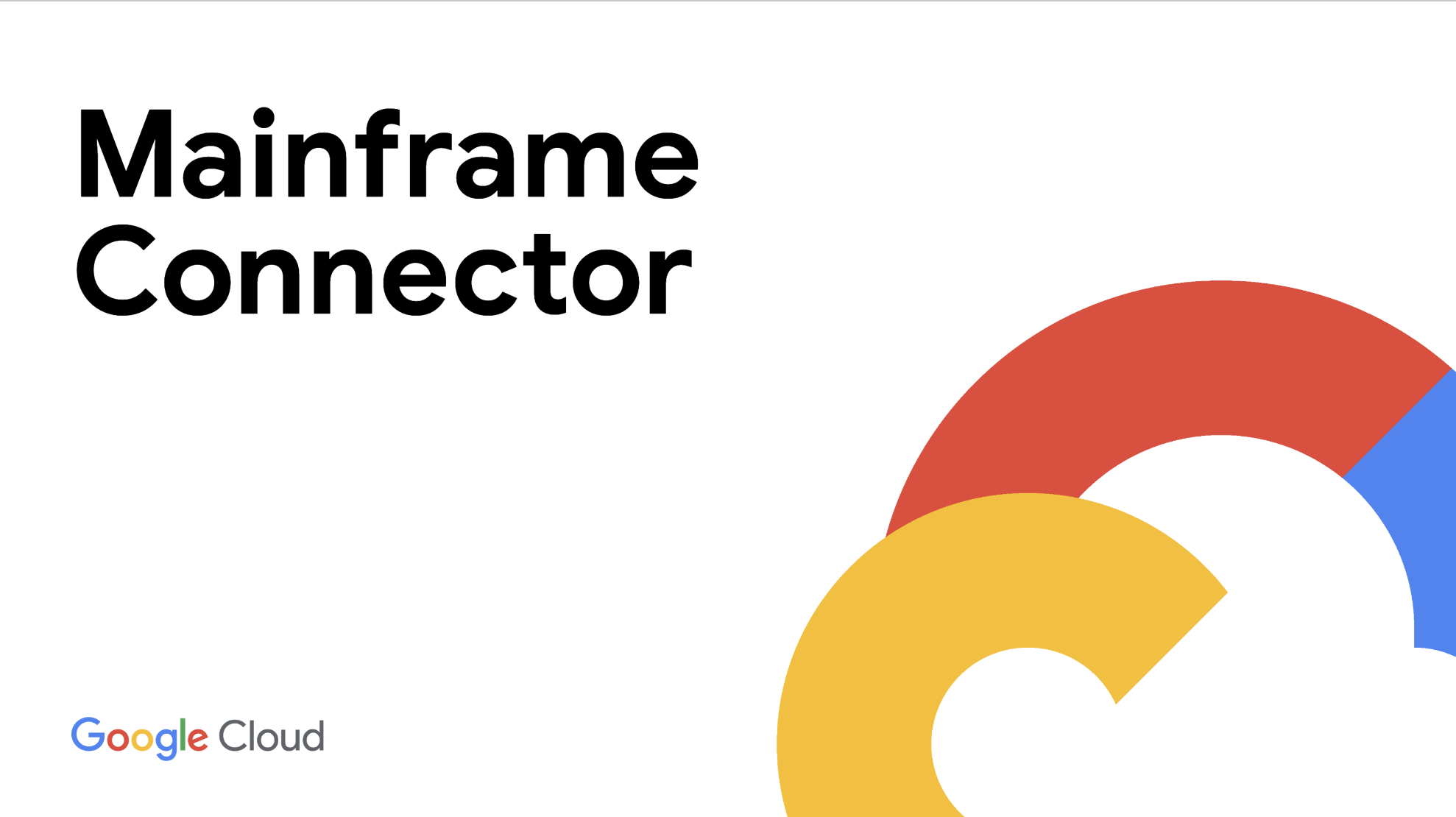 Mainframe connector written on screen alongside Google Cloud logo