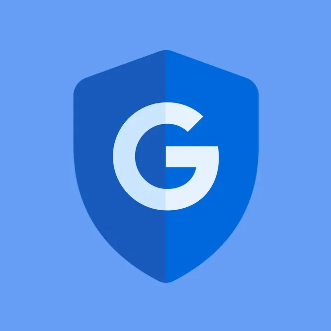 An illustration of a blue shield with a G in the middle.