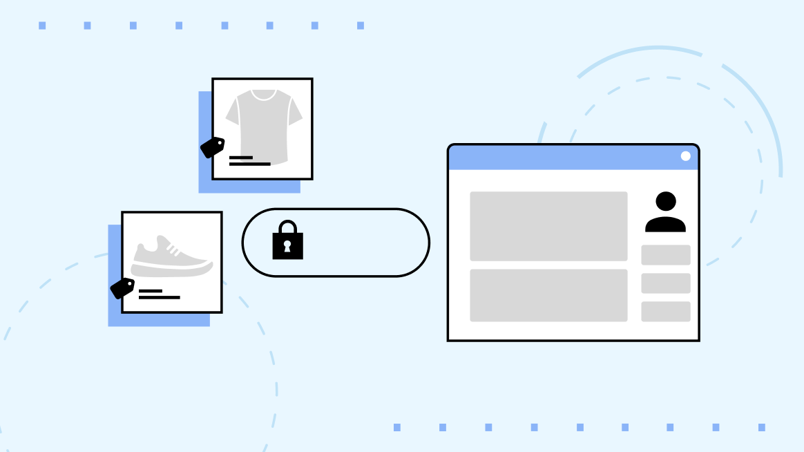 An image of web ads and a web browser with a lock in the center that represents privacy technology enhancements.