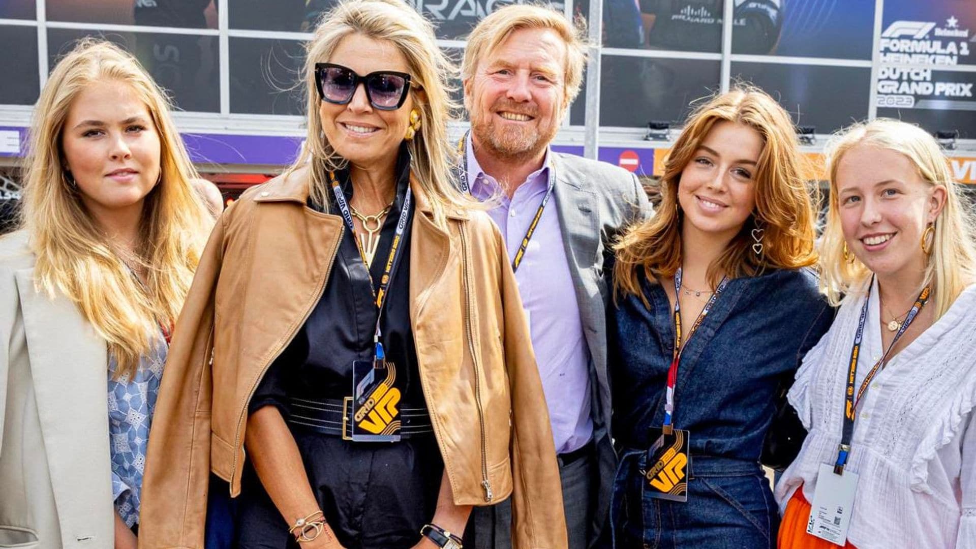 Queen Maxima and King Willem-Alexander attend Dutch Grand Prix with daughters and niece