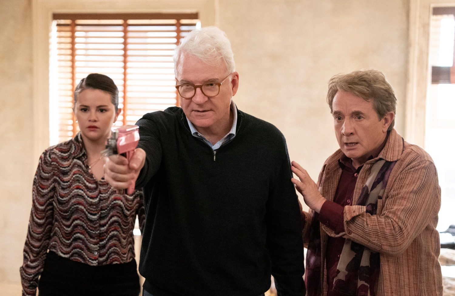 Selena Gomez, Steve Martin and Martin Short in the 'OMITB' season four finale.