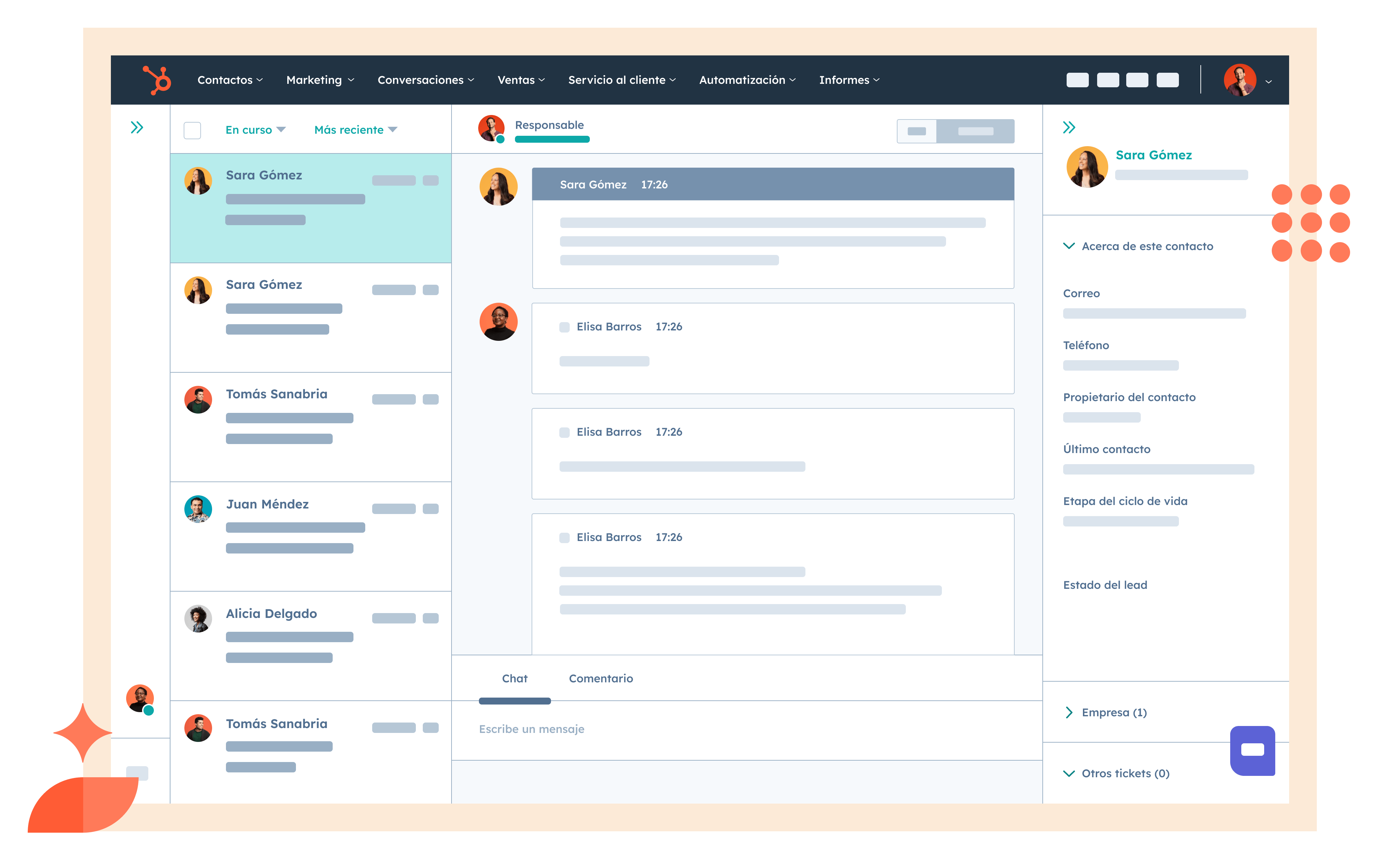 historial de interacciones con clientes en HubSpot