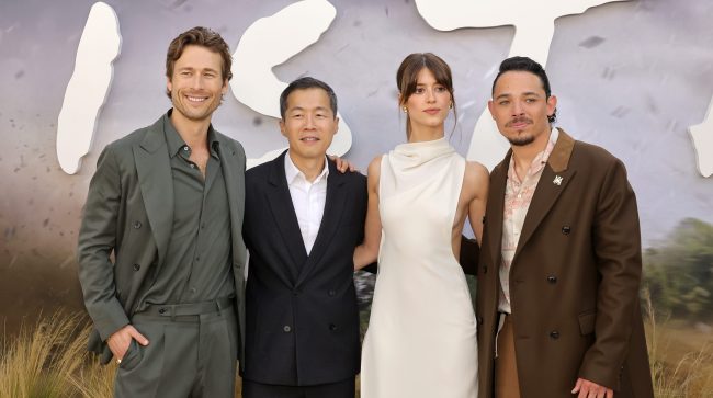 LOS ANGELES, CALIFORNIA - JULY 11: (L-R) Glen Powell, Lee Isaac Chung, Daisy Edgar-Jones, and Anthony Ramos attend the premiere of Universal Pictures' "Twisters" on July 11, 2024 in Los Angeles, California. (Photo by Kevin Winter/Getty Images)