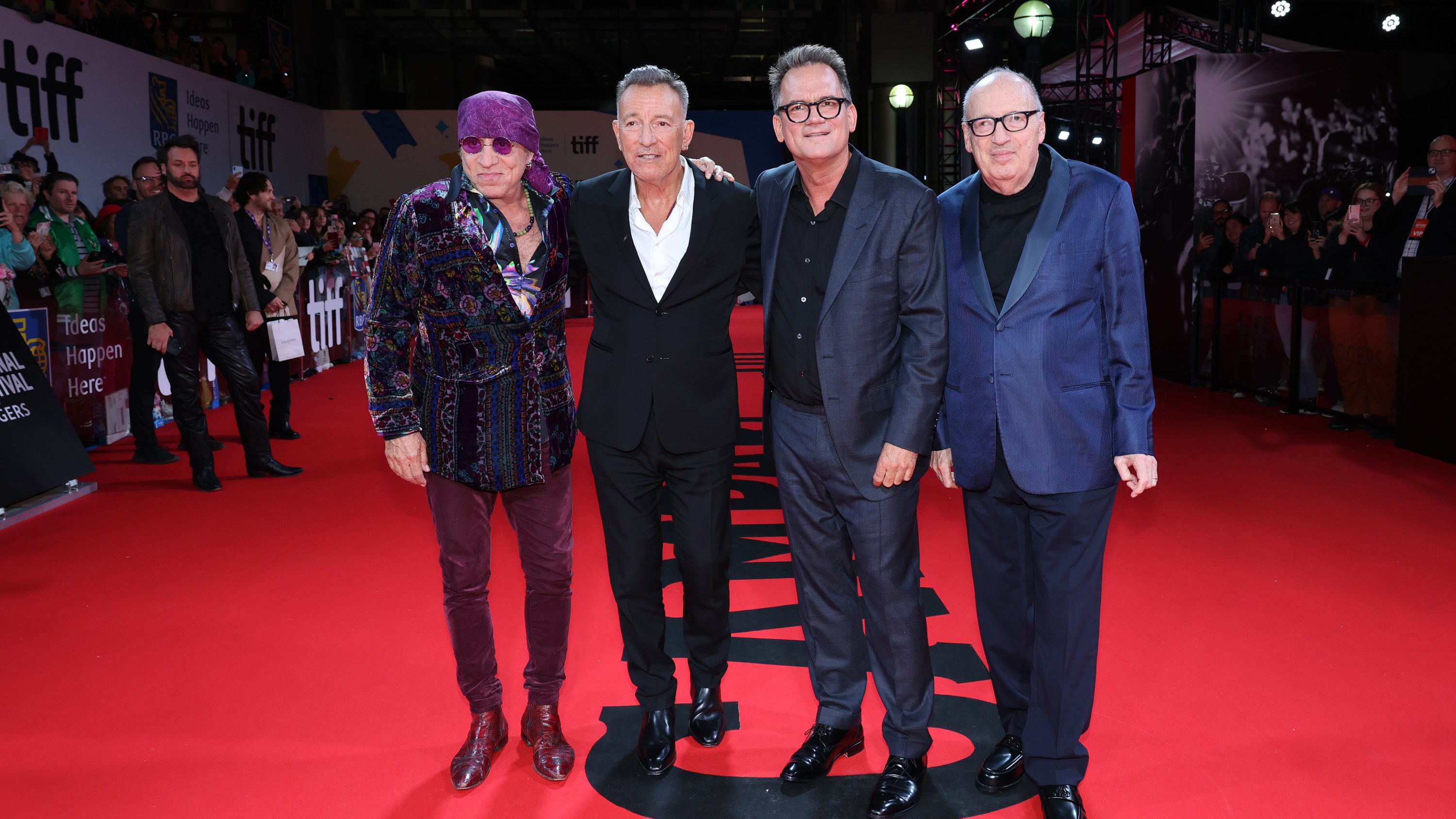 TORONTO, ONTARIO - SEPTEMBER 08: (L-R) Steven Van Zandt, Bruce Springsteen, Thom Zimny, and Jon Landau attend the premiere of "Road Diary: Bruce Springsteen and the E Street Band" during the 2024 Toronto International Film Festival at Roy Thomson Hall on September 08, 2024 in Toronto, Ontario. (Photo by Cindy Ord/Getty Images)