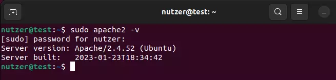 Apache: Version anzeigen im Ubuntu-Terminal