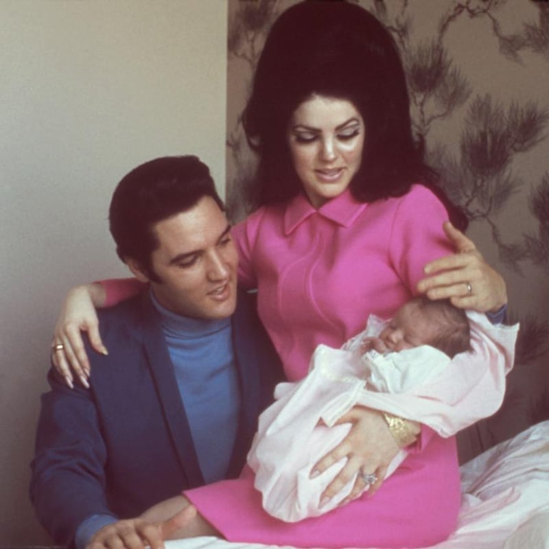 Elvis and Priscilla with their four-day-old daughter Lisa Marie (1968). Photograph: Michael Ochs Archives/Getty Images