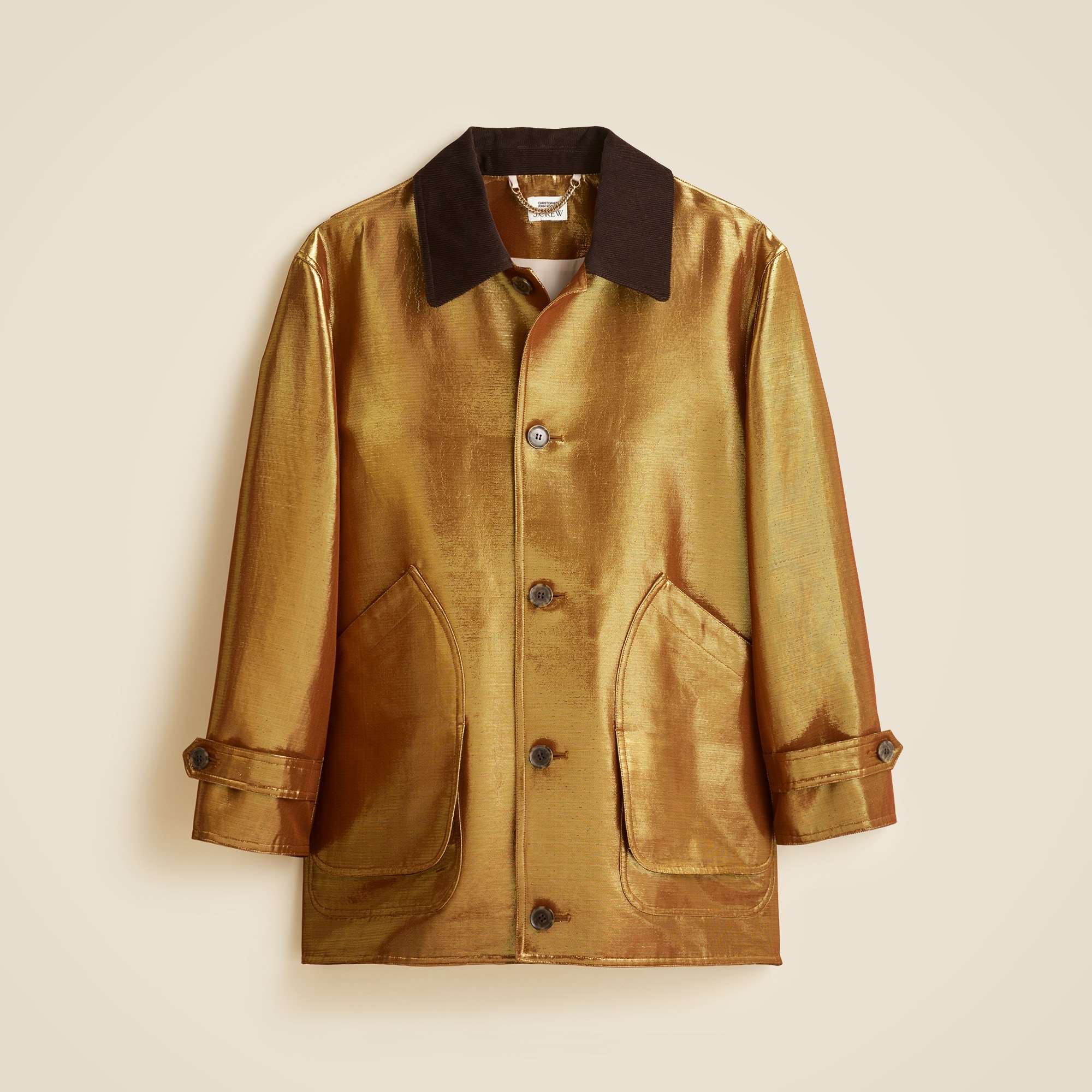 Christopher John Rogers X J.Crew Barn Jacket™ in gold lamé