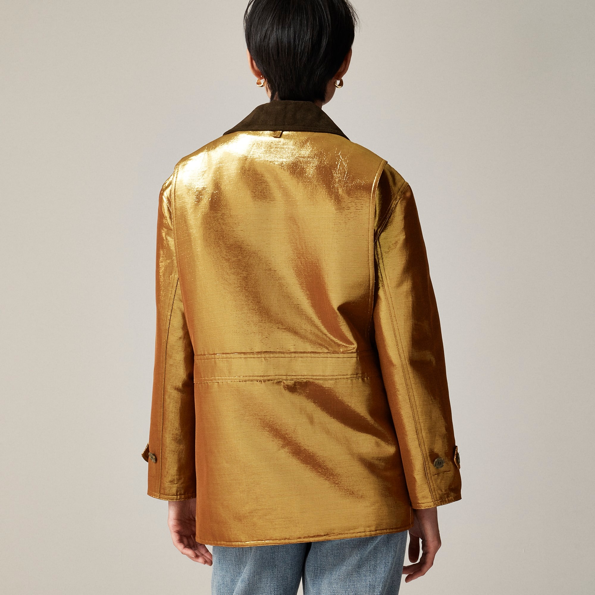 Christopher John Rogers X J.Crew Barn Jacket™ in gold lamé