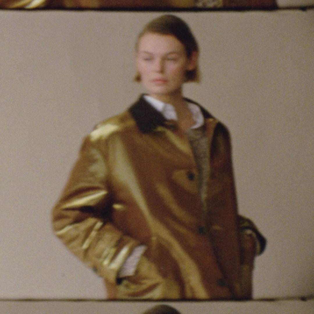 Christopher John Rogers X J.Crew Barn Jacket&trade; in gold lam&eacute;