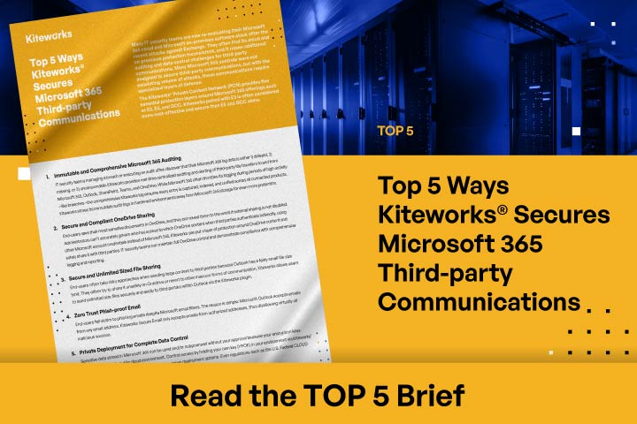 Top 5 Ways Kiteworks Secures Microsoft 365 Third-party Communications