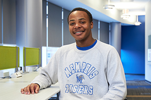 student sitting at desk