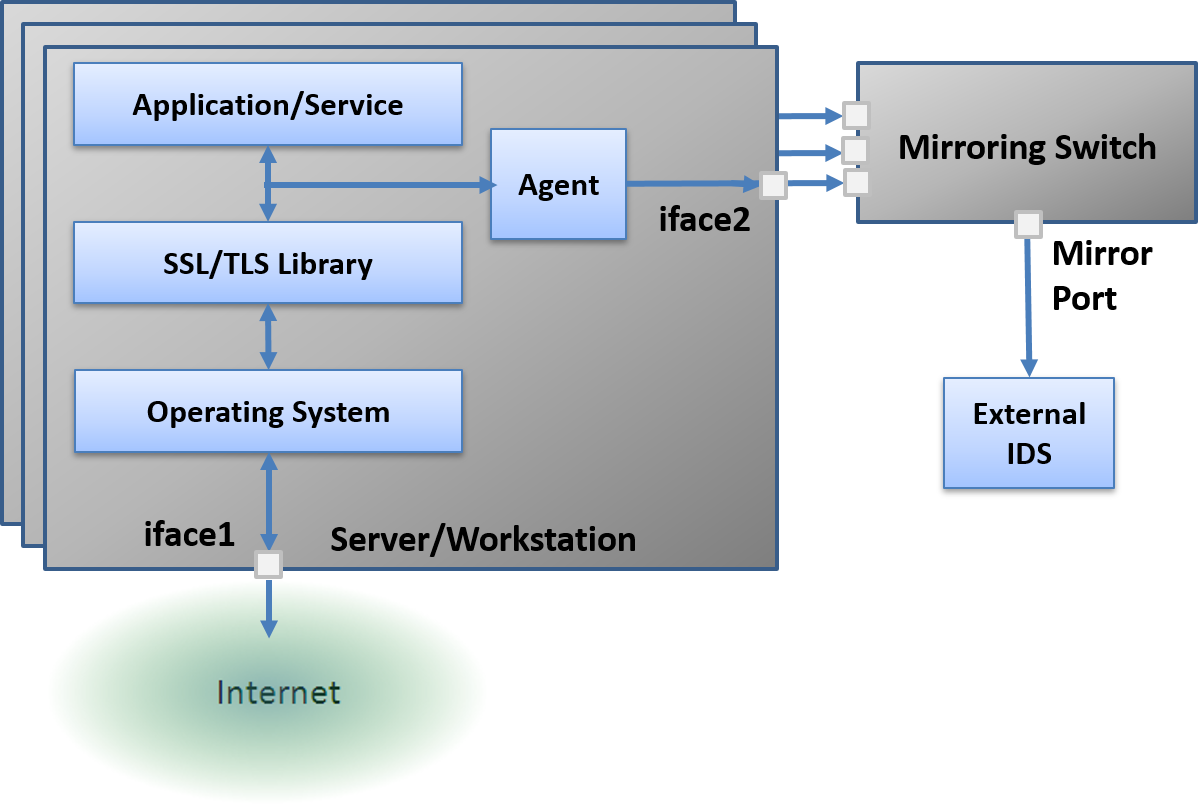 On-premise passive TLS mirroring