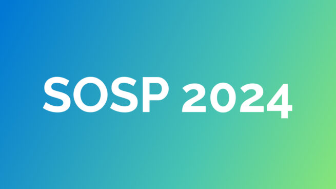 SOSP 2024 on a blue and green gradient background