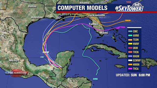 Tropical Depression Sara Computer Models View