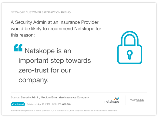 TechValidate: Netskope Zero Trust Solutions