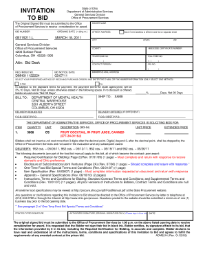 ) 0B115211-L MARCH 18, 2011 General Services Division Office of Procurement Services 4200 Surface Ro