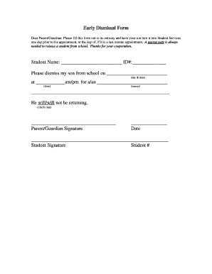 Early release form